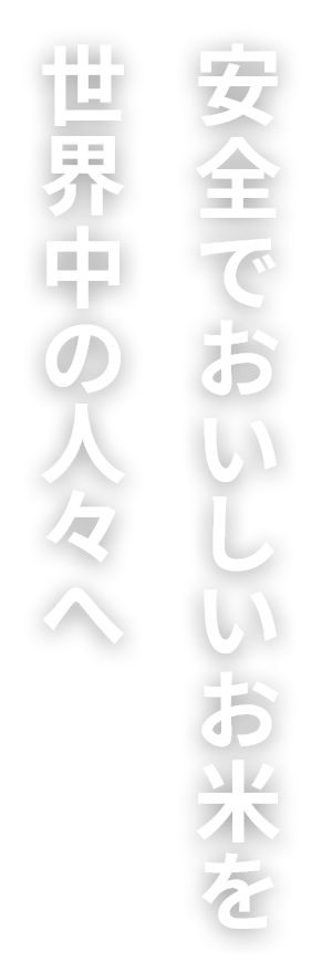 安全でおいしいお米を世界中の人々へ